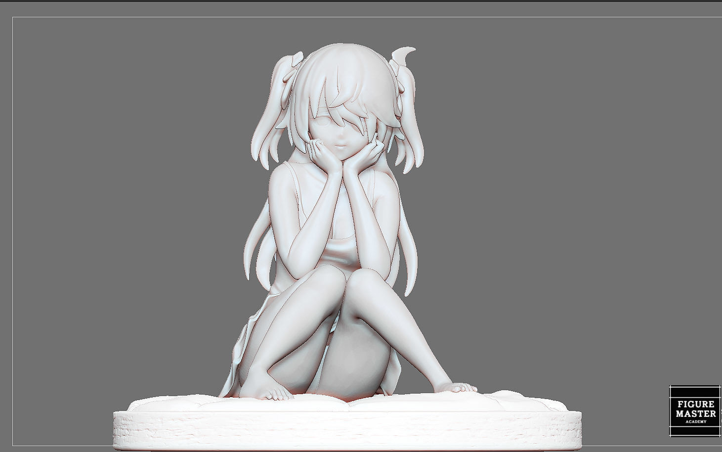FISCHL GENSHIN IMPACT STATUE CUTE GIRL 2 GAME CHARACTER ANIME 3D print model_16