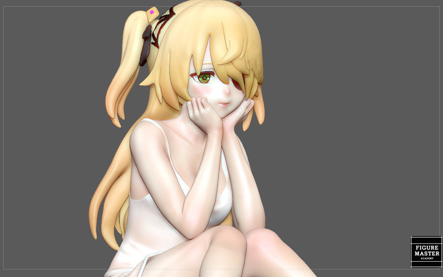 FISCHL GENSHIN IMPACT STATUE CUTE GIRL 2 GAME CHARACTER ANIME 3D print model_9