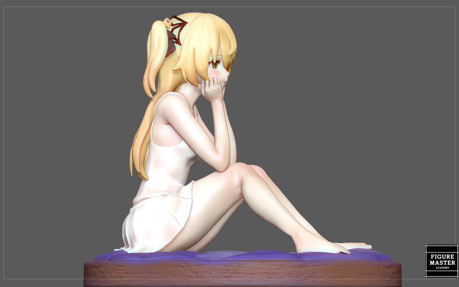 FISCHL GENSHIN IMPACT STATUE CUTE GIRL 2 GAME CHARACTER ANIME 3D print model_2