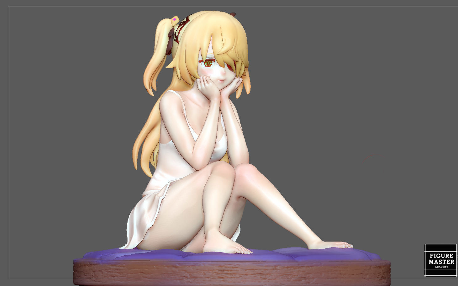 FISCHL GENSHIN IMPACT STATUE CUTE GIRL 2 GAME CHARACTER ANIME 3D print model_1