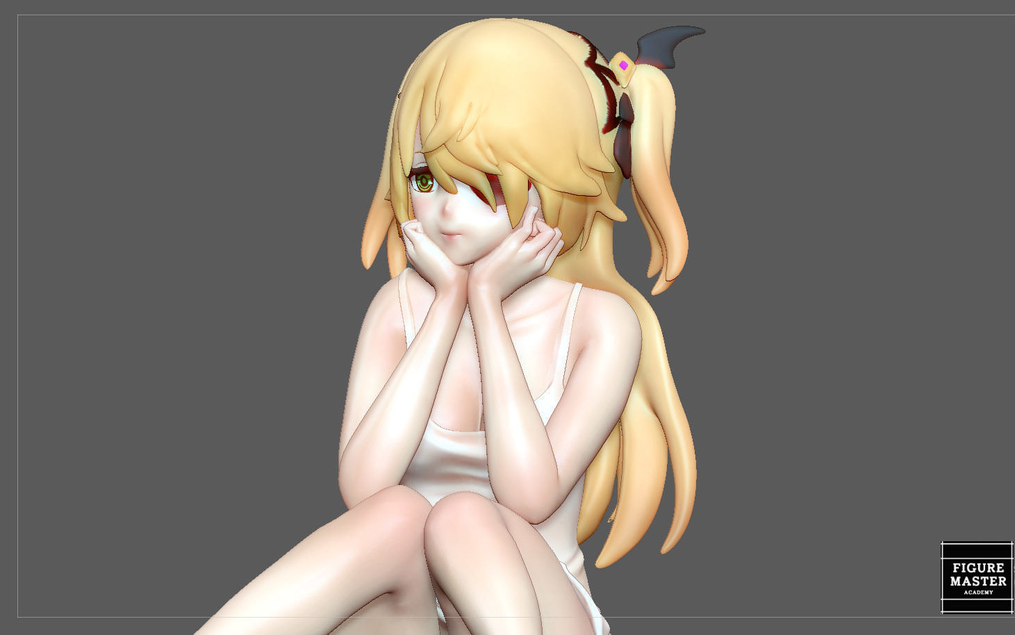 FISCHL GENSHIN IMPACT STATUE CUTE GIRL 2 GAME CHARACTER ANIME 3D print model_10