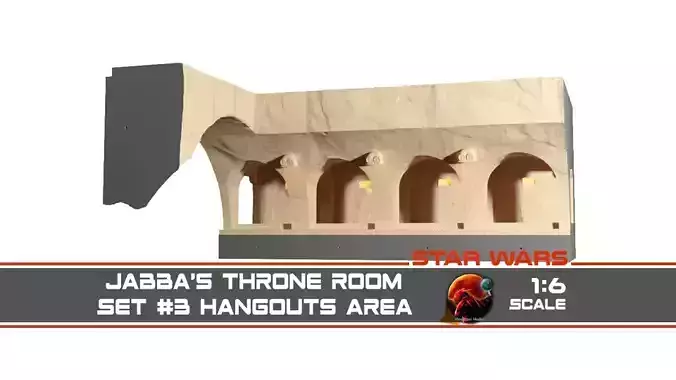 Jabbas Throne Room - Set 3 - Hangouts Area  1-6 scale Hottoys 3D print model