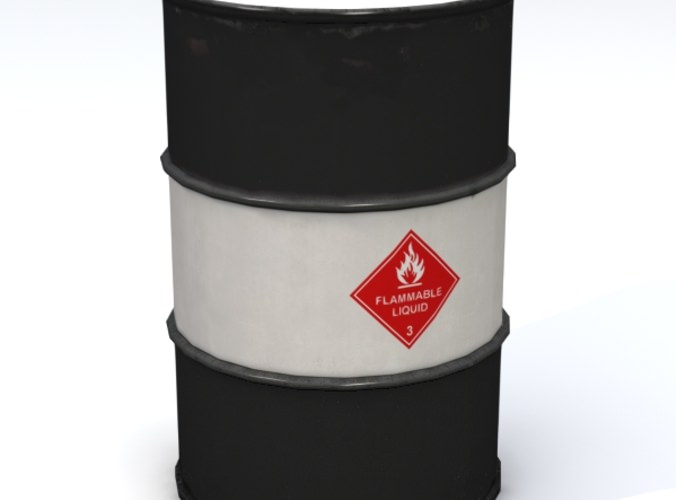 Flammable 55 Gallon Drum free 3D Model OBJ 3DS FBX LWO LW LWS BLEND