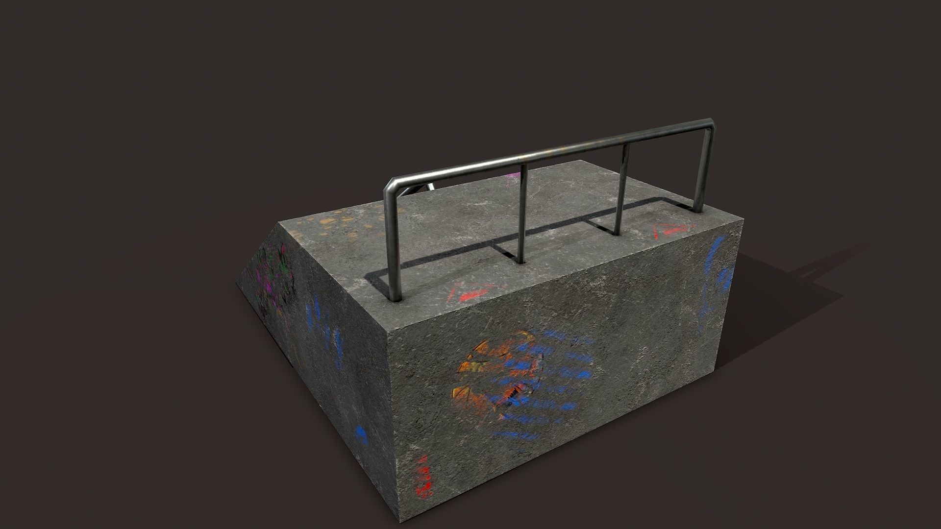 Skate ramp1 Low-poly 3D model_3