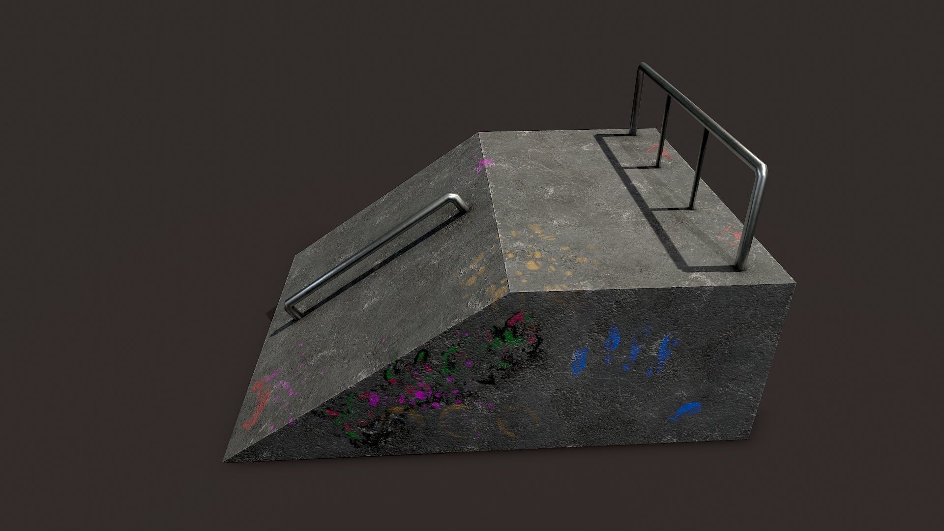 Skate ramp1 Low-poly 3D model_2
