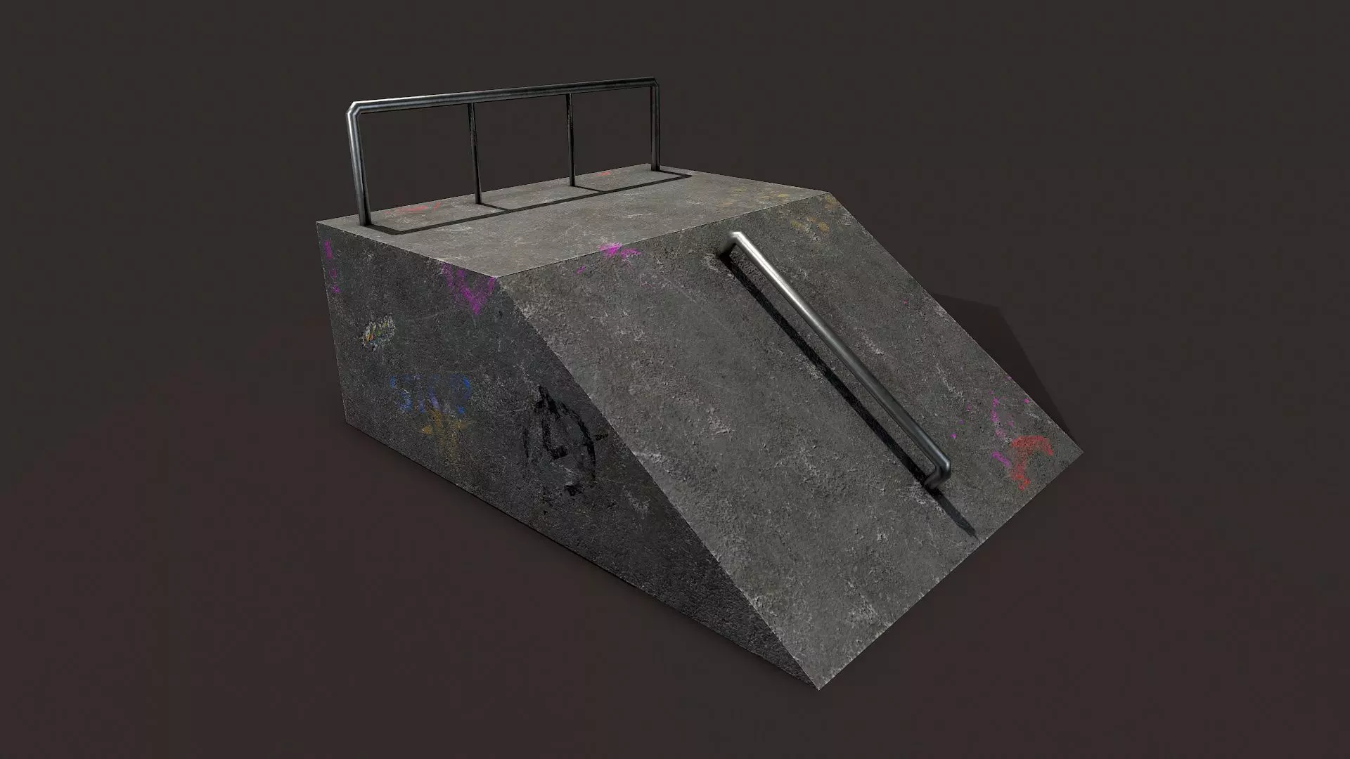 Skate ramp1 Low-poly 3D model_0