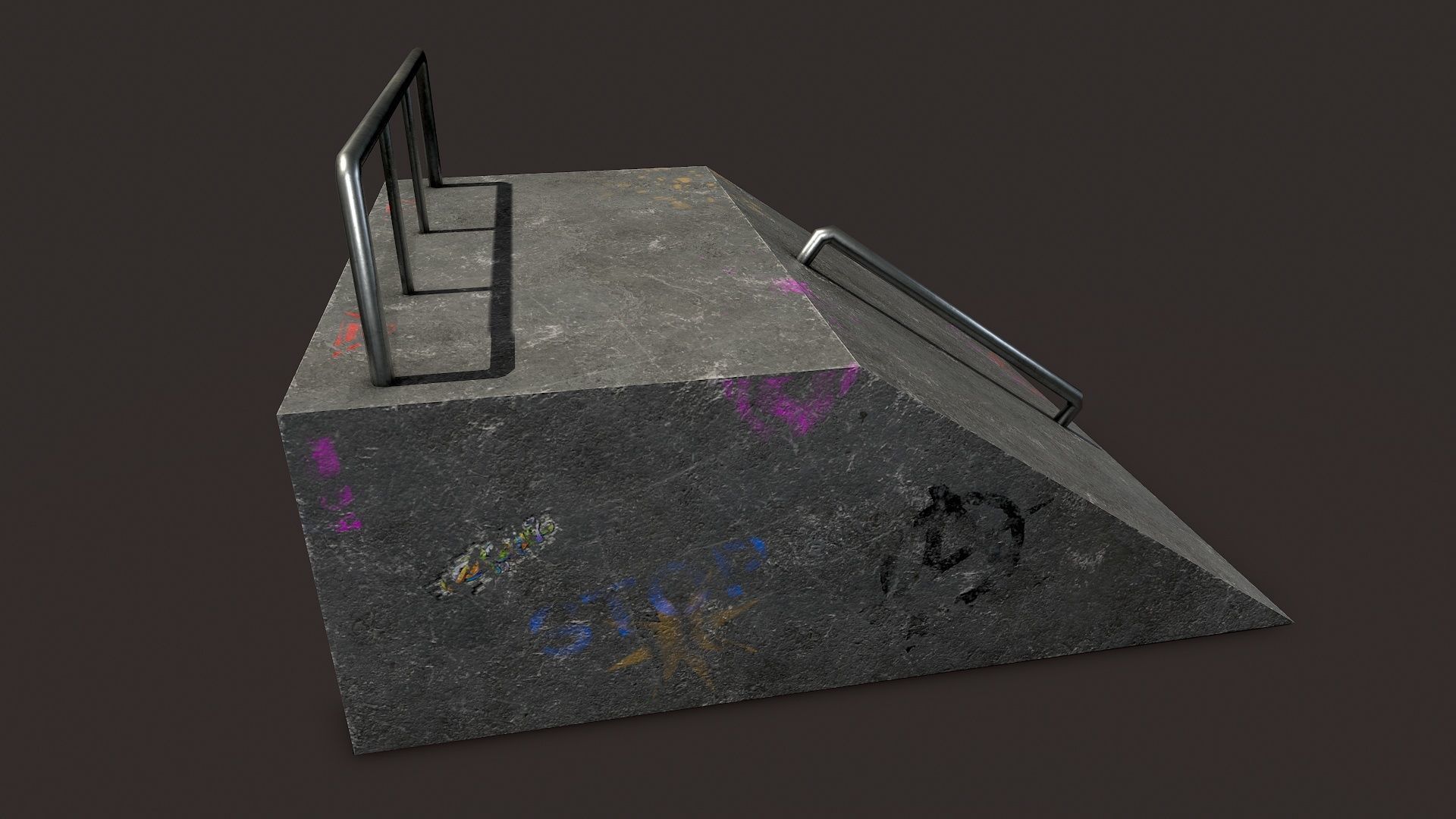 Skate ramp1 Low-poly 3D model_1
