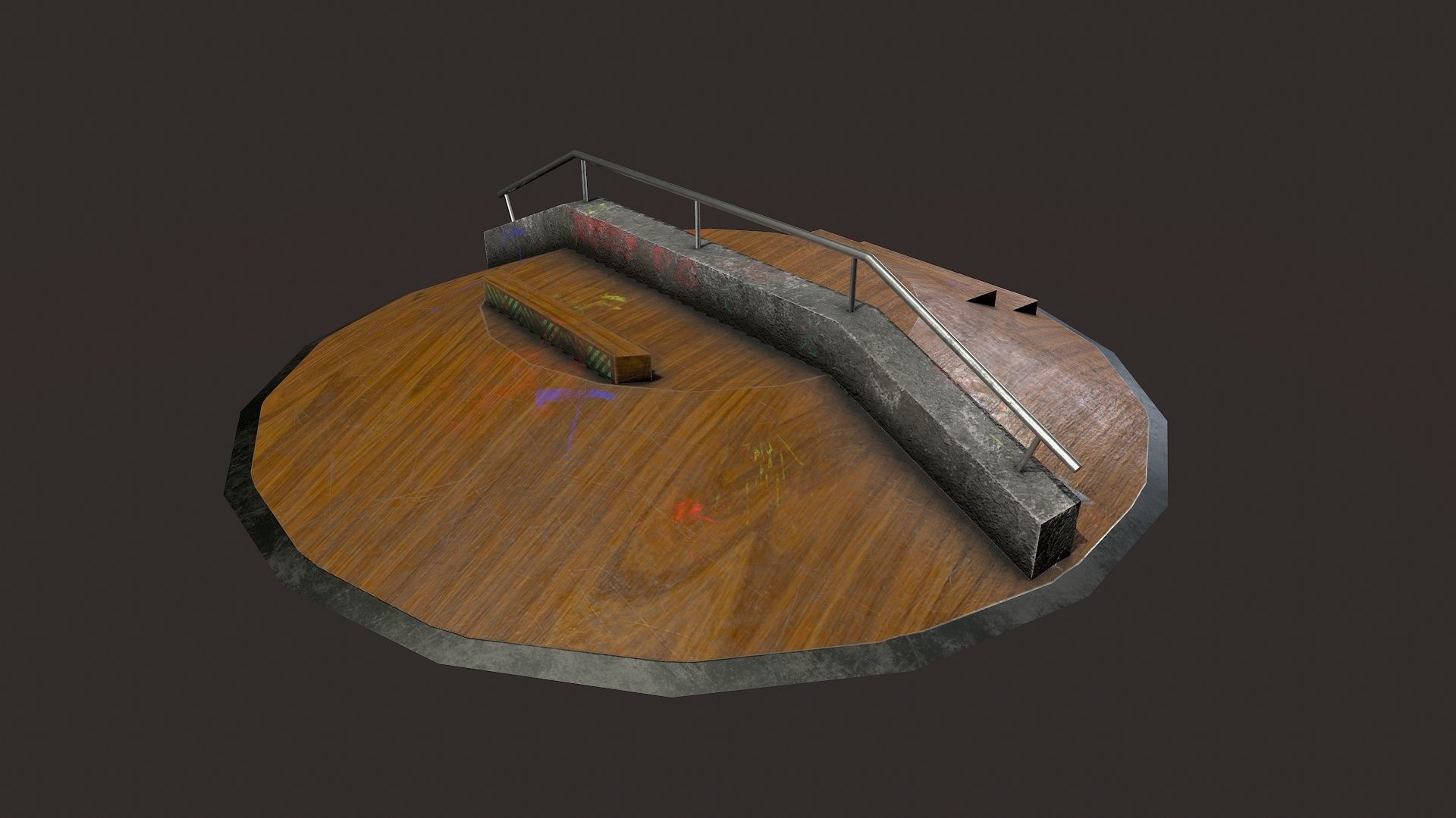 Skate ramp2 Low-poly 3D model_1