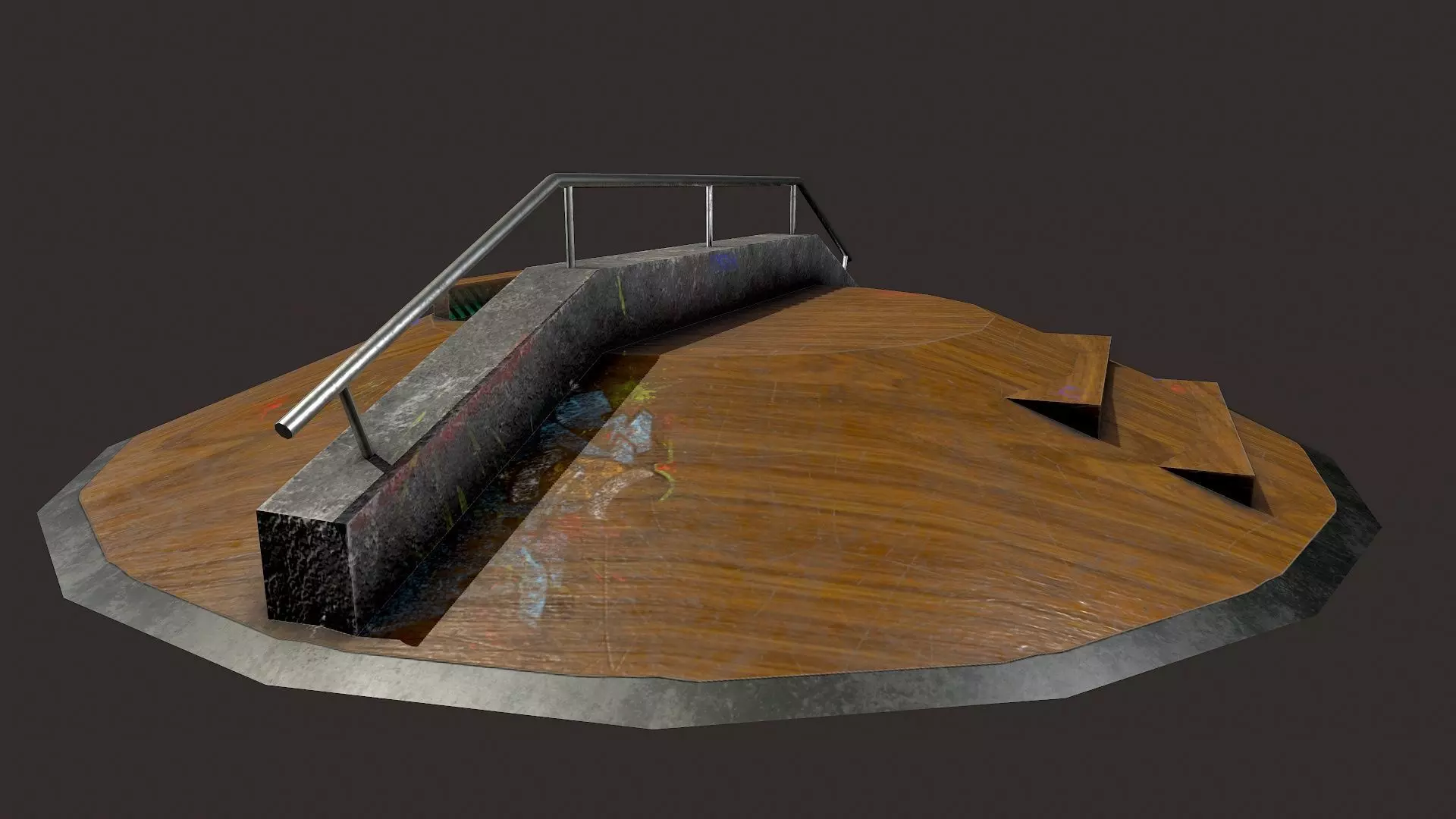 Skate ramp2 Low-poly 3D model_0