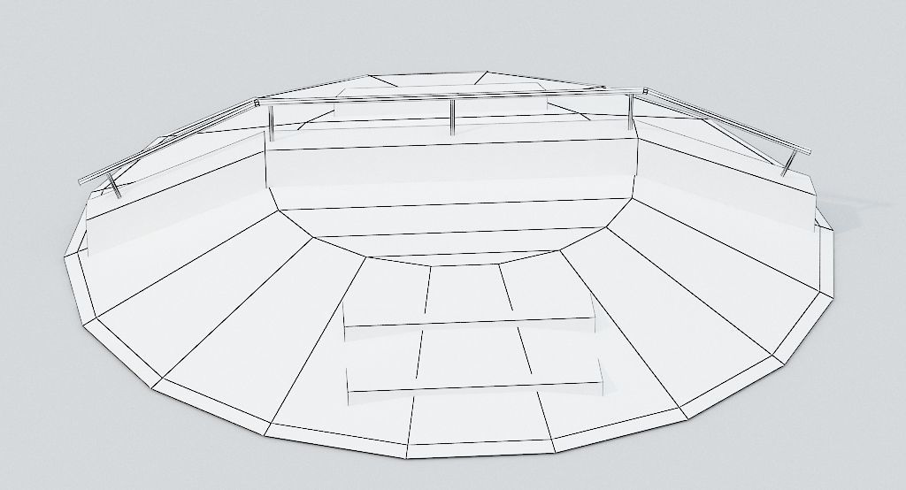 Skate ramp2 Low-poly 3D model_5