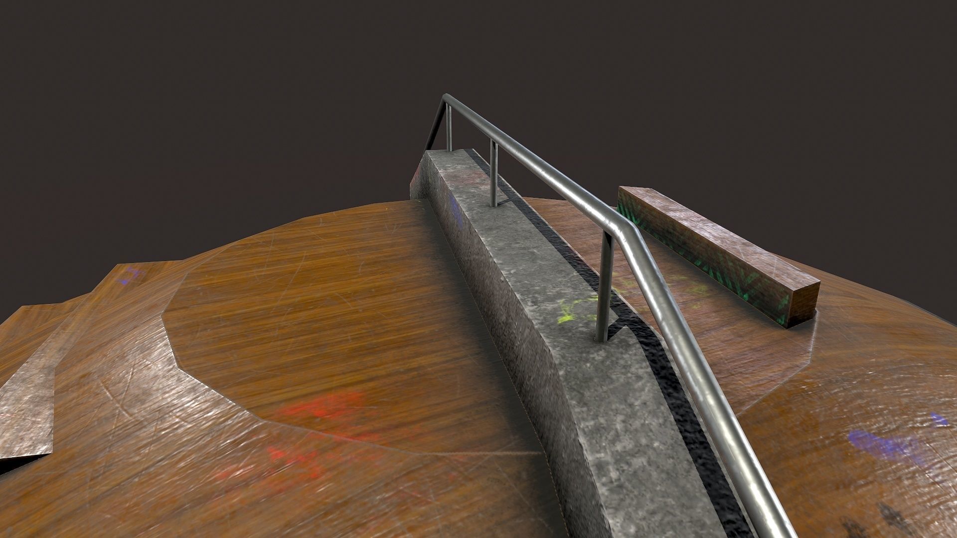 Skate ramp2 Low-poly 3D model_4
