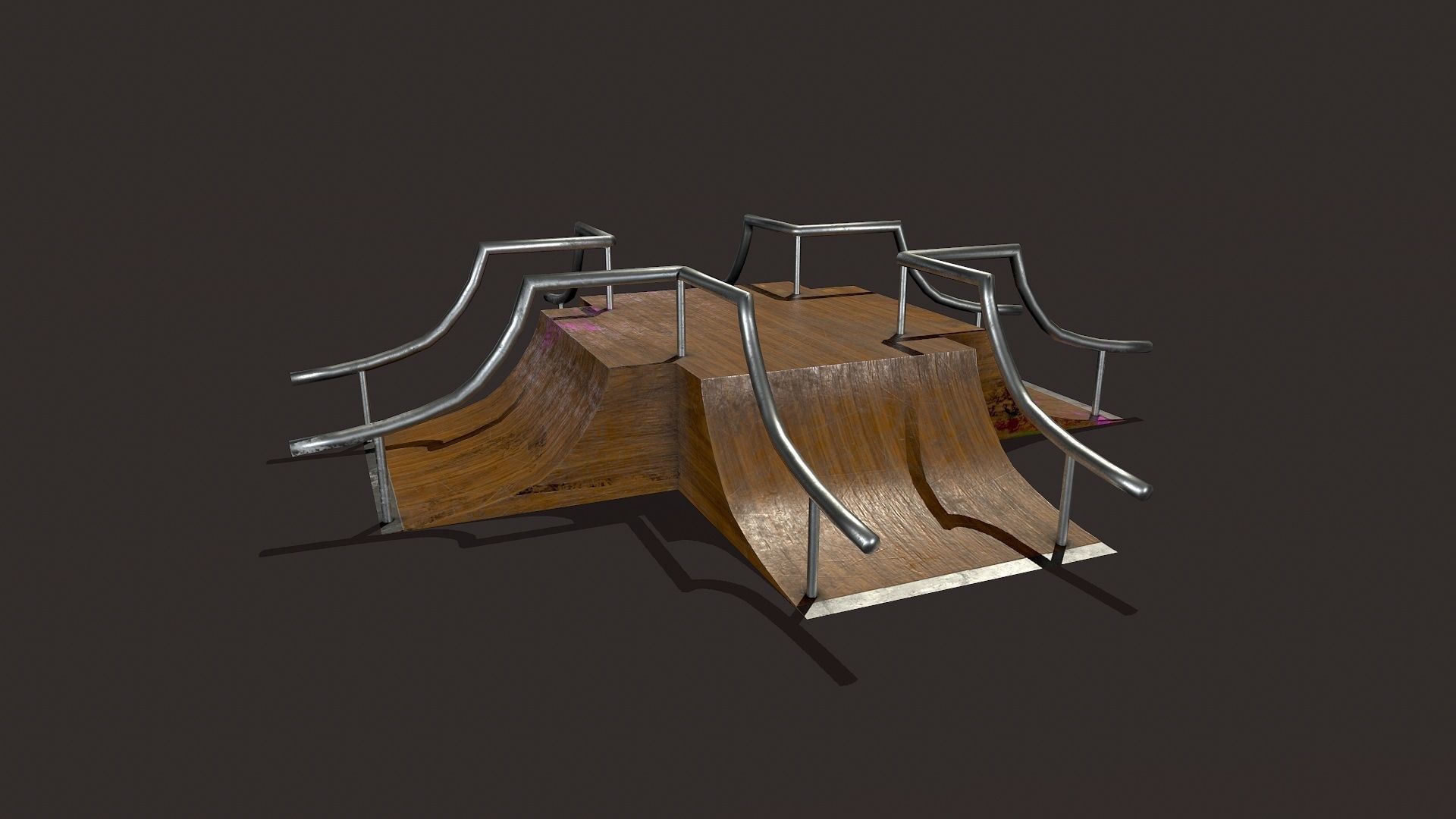 Skate ramp3 Low-poly 3D model_2
