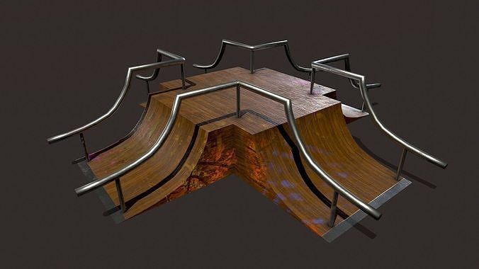 Skate ramp3 Low-poly 3D model