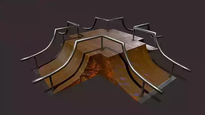 Skate ramp3 Low-poly 3D model