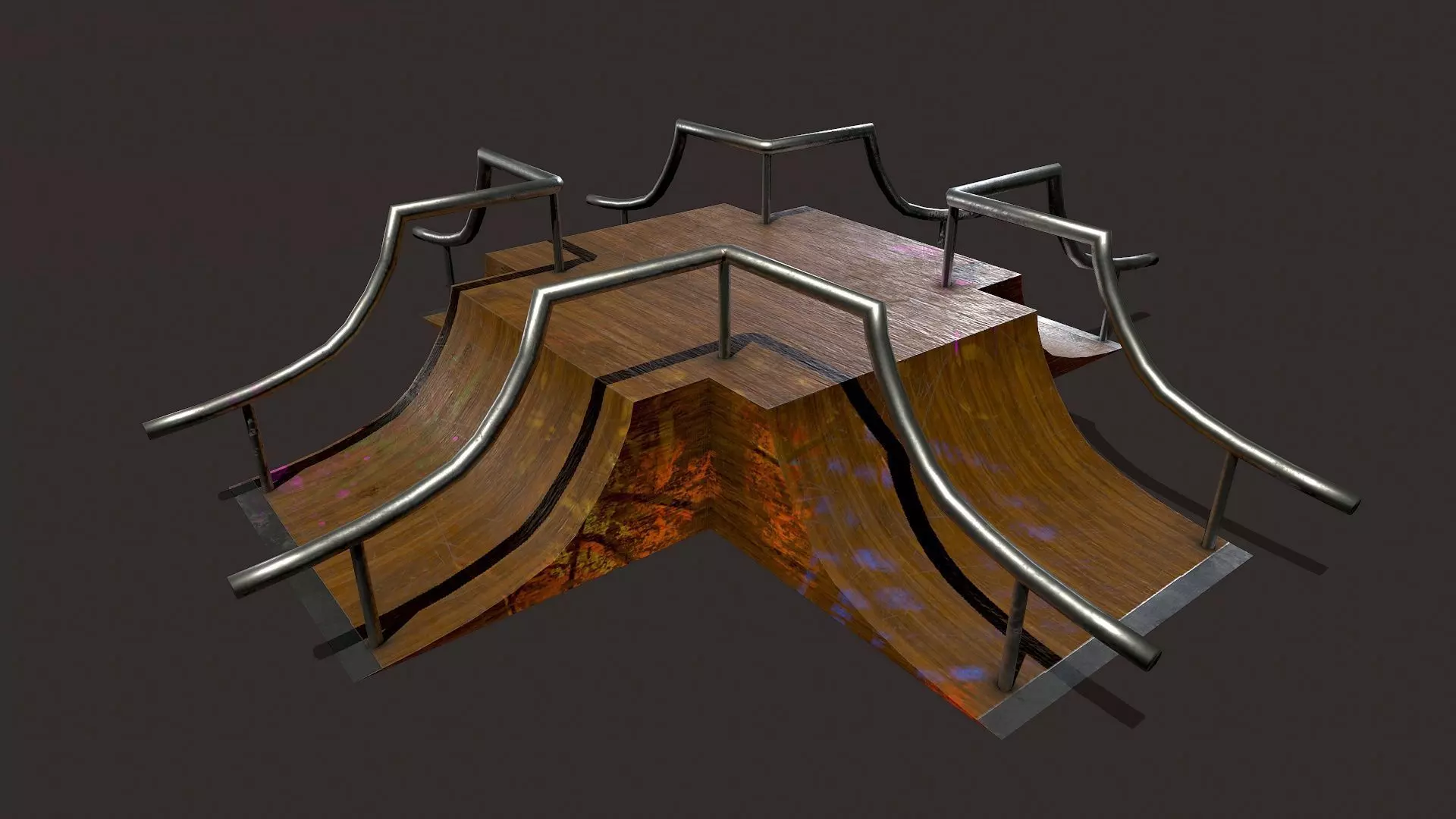 Skate ramp3 Low-poly 3D model_0