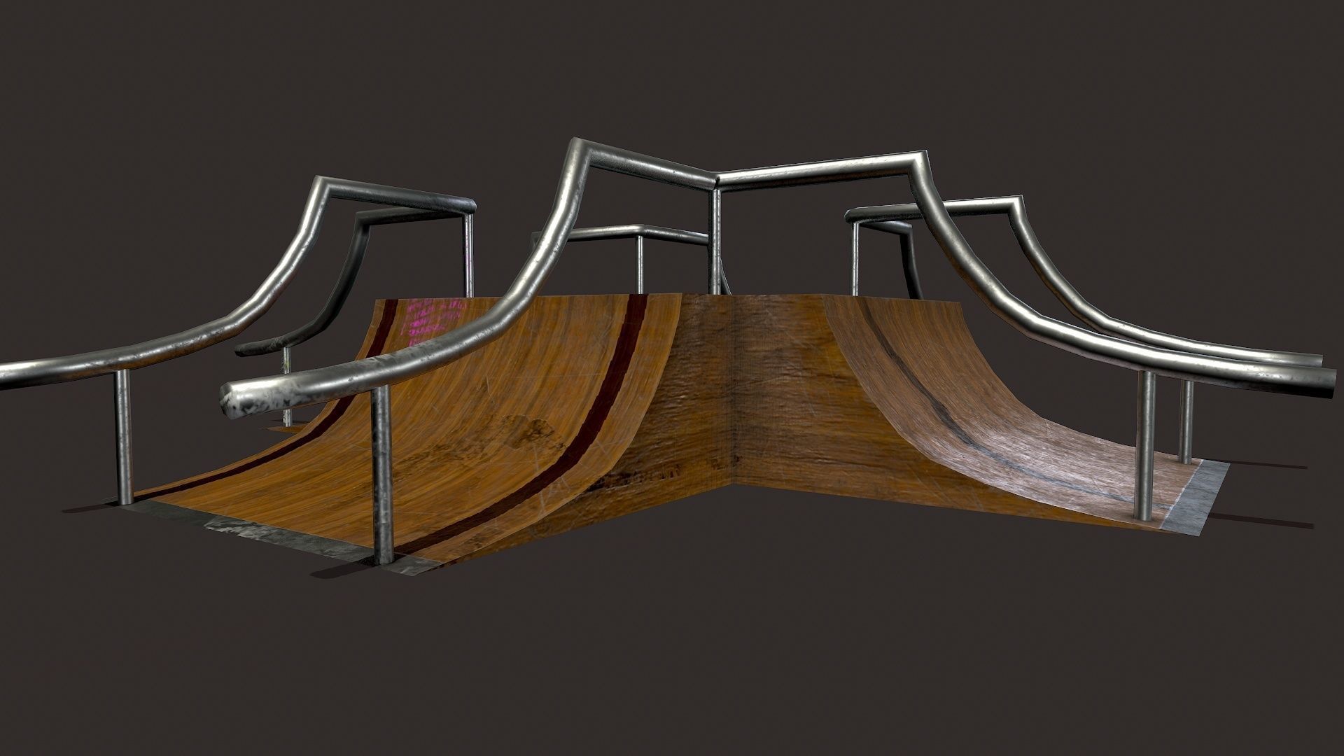 Skate ramp3 Low-poly 3D model_1