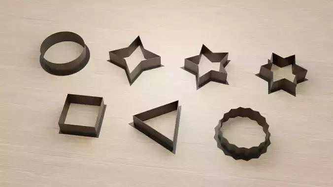  Basic Shapes Cookie Cutters Collection 3D print 3D print model