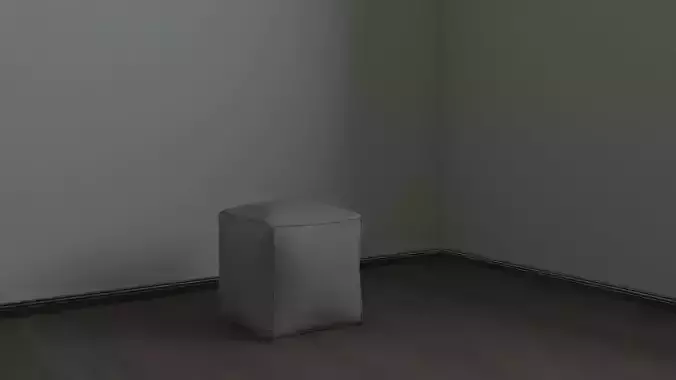 Pouffe empty room with cube