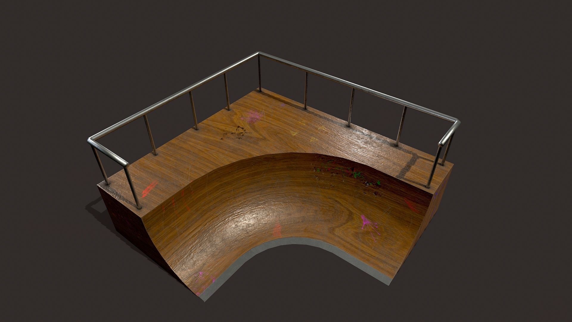Skate ramp4 Low-poly 3D model_1