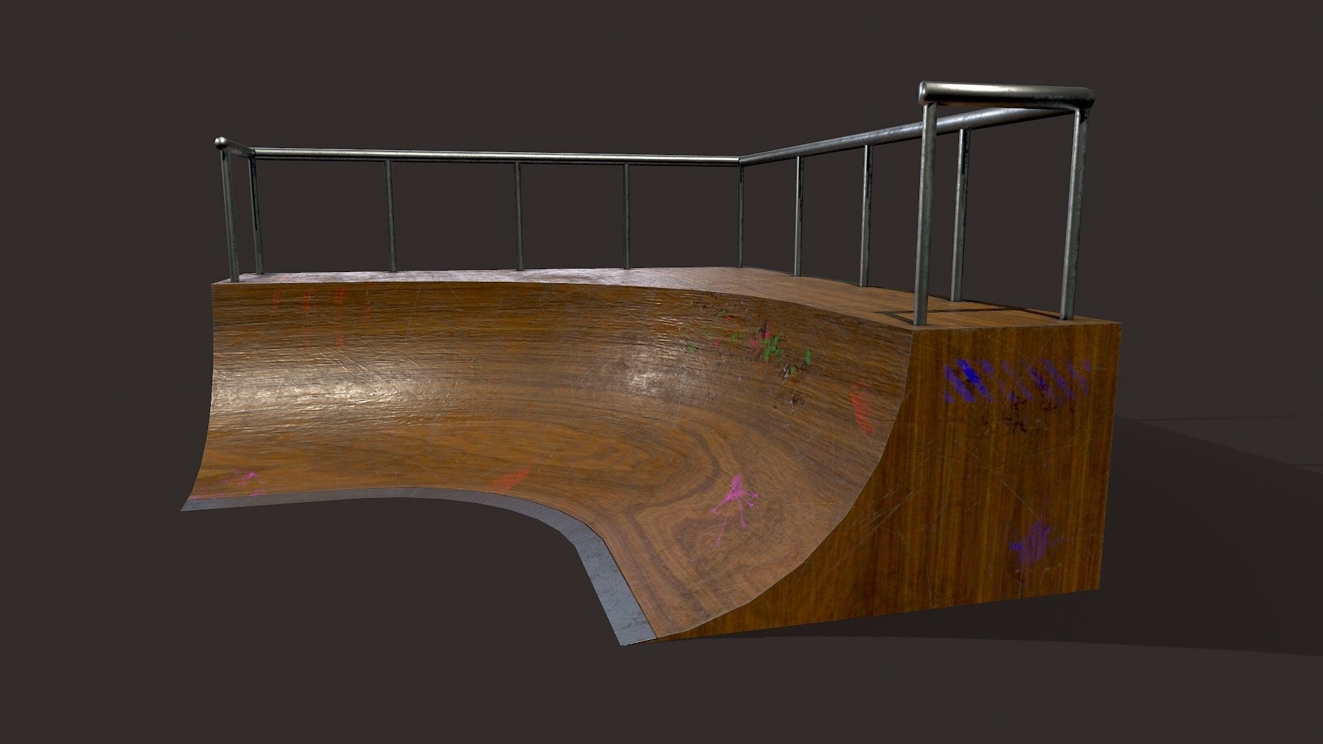 Skate ramp4 Low-poly 3D model_2