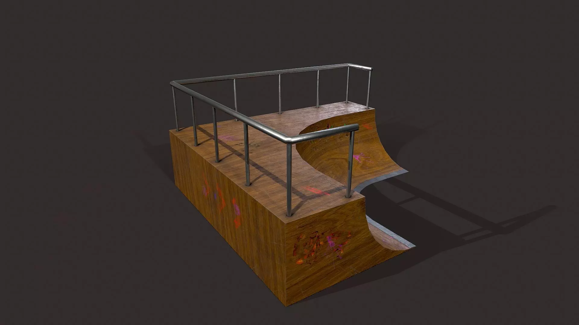 Skate ramp4 Low-poly 3D model_0