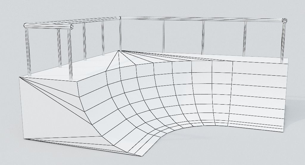 Skate ramp4 Low-poly 3D model_4