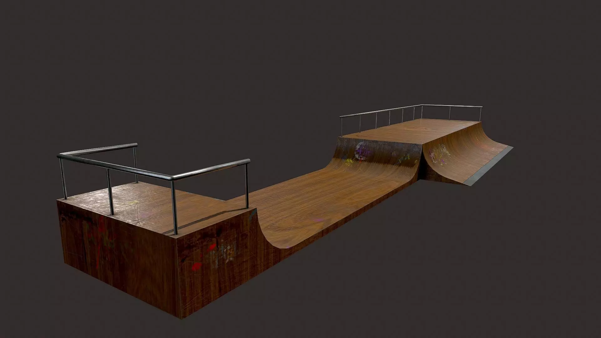 Skate ramp5 Low-poly 3D model_0