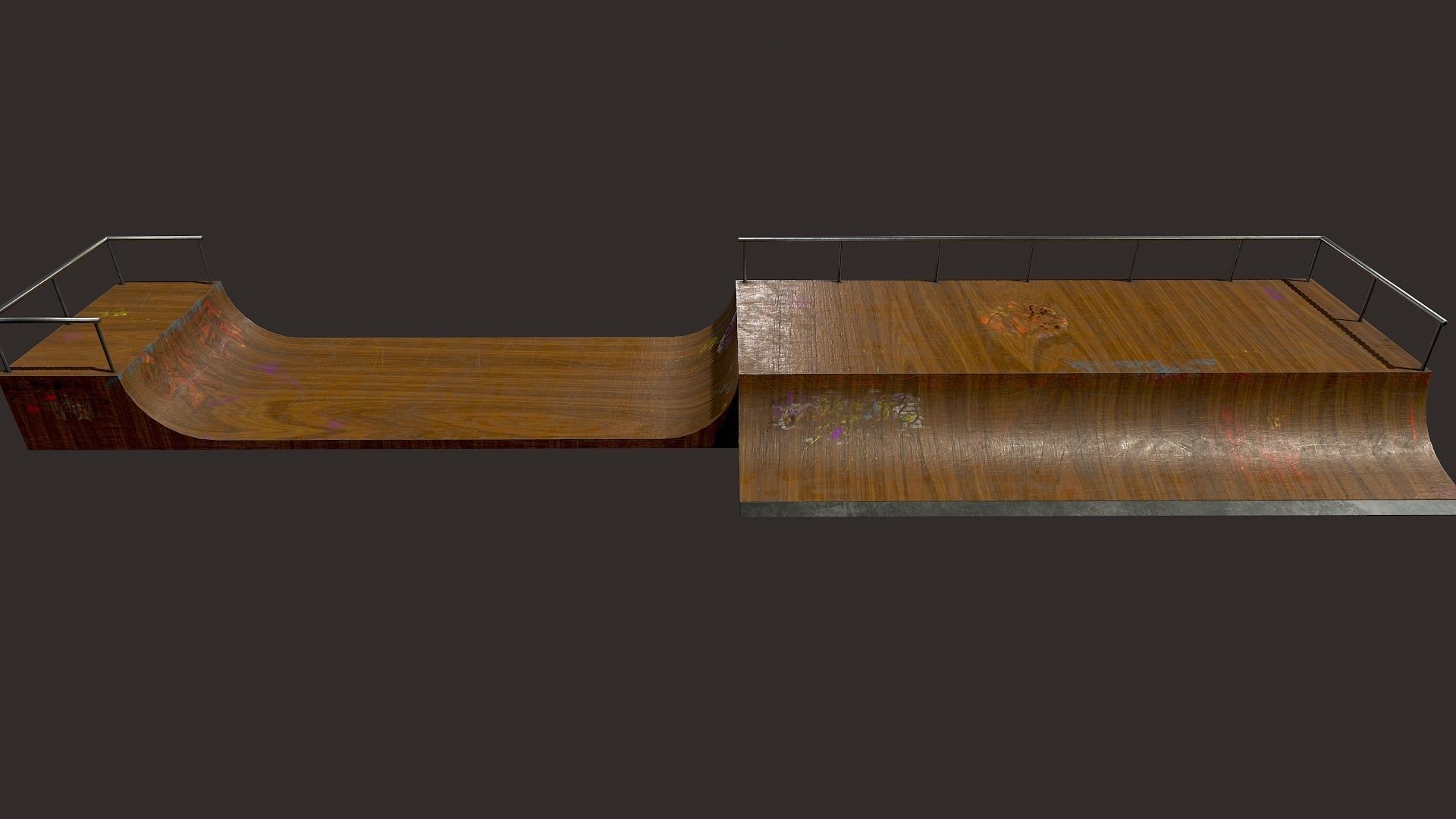 Skate ramp5 Low-poly 3D model_4