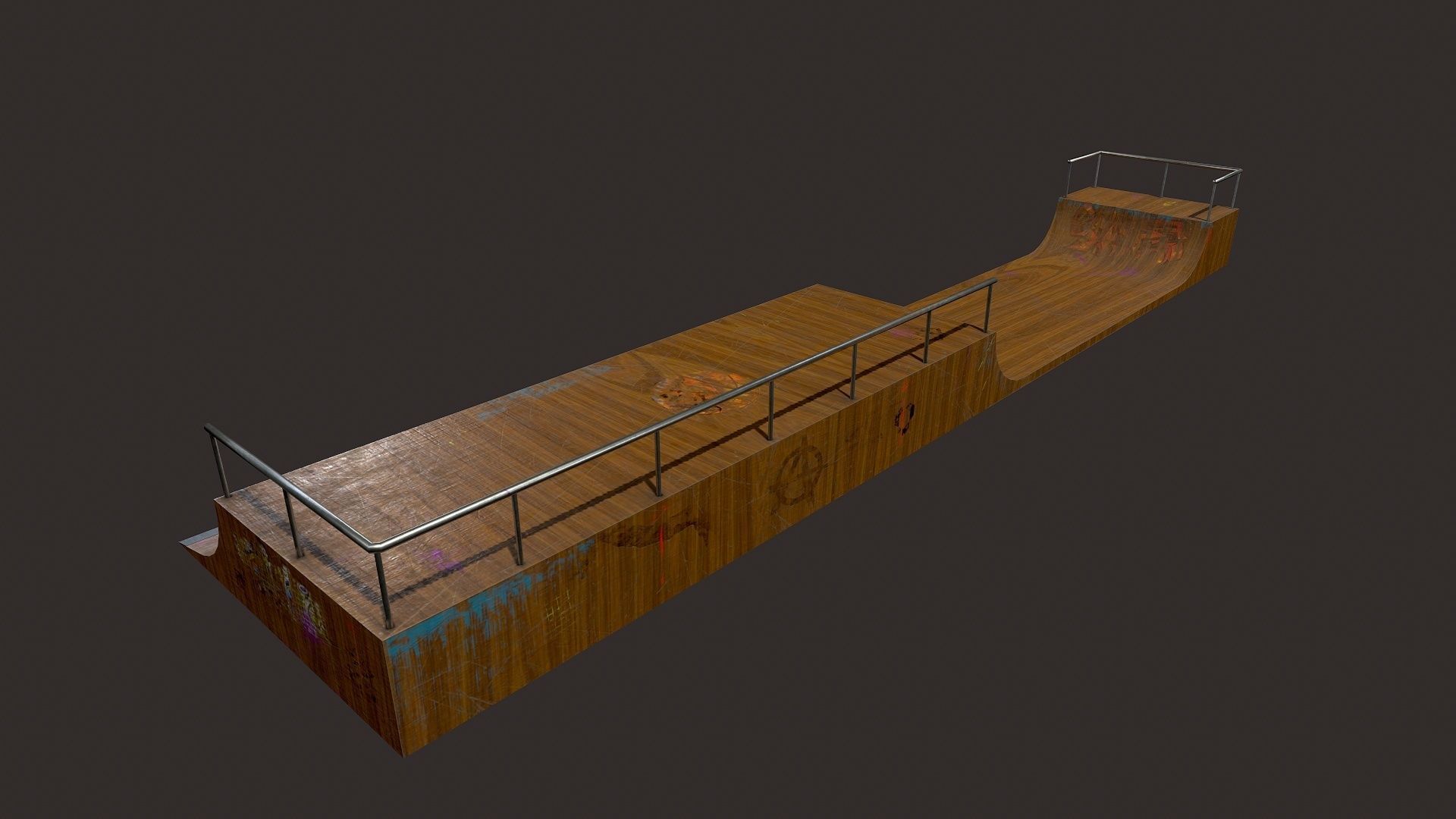 Skate ramp5 Low-poly 3D model_3