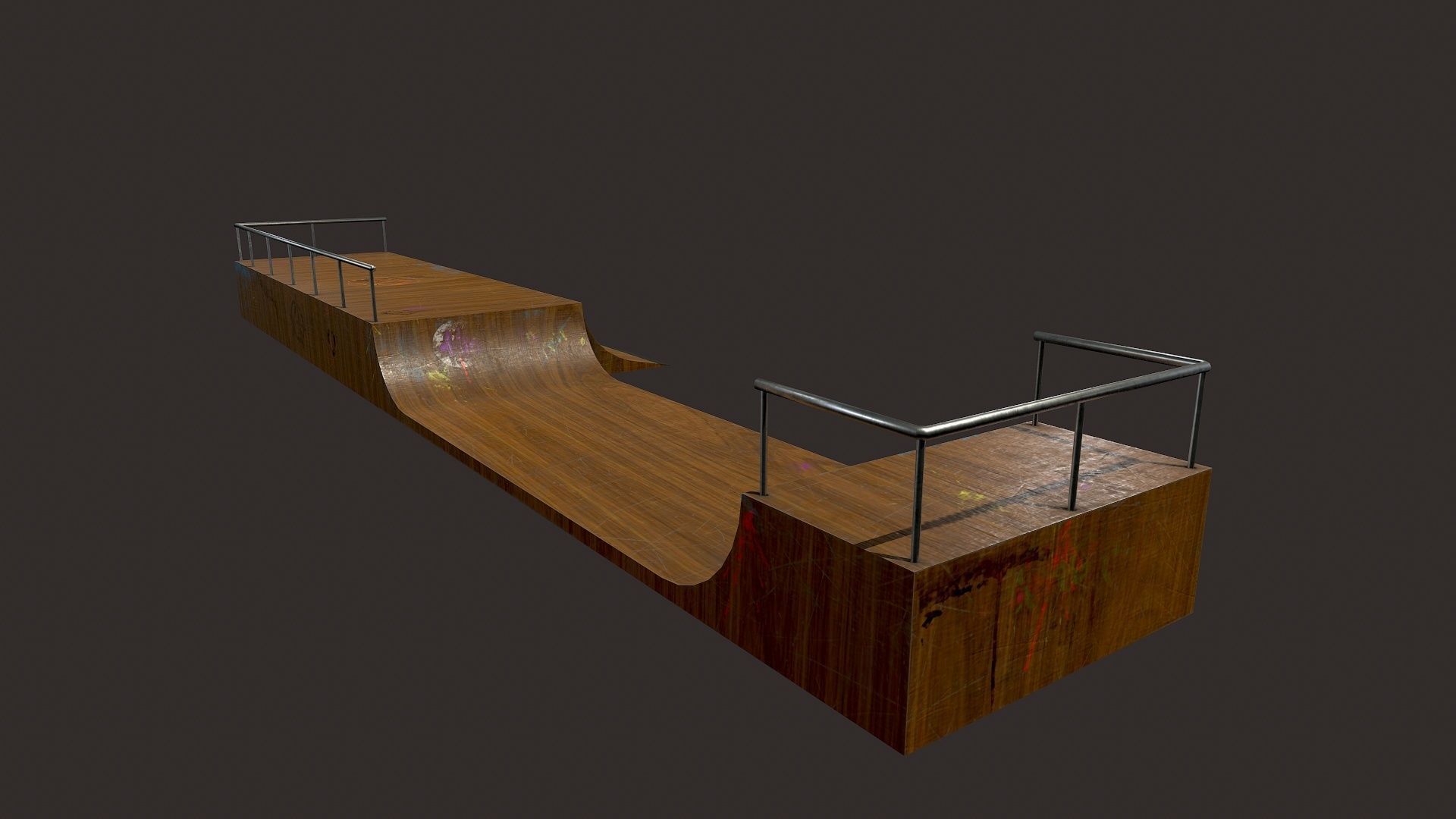 Skate ramp5 Low-poly 3D model_2