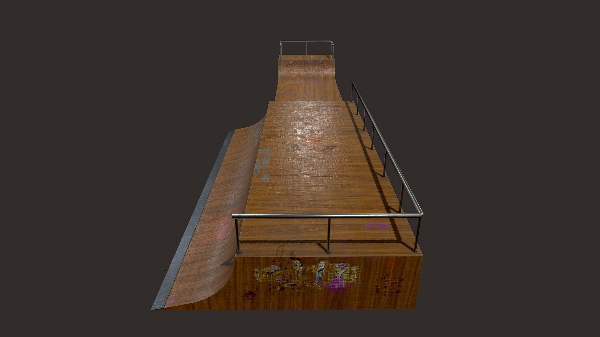 Skate ramp5 Low-poly 3D model_1