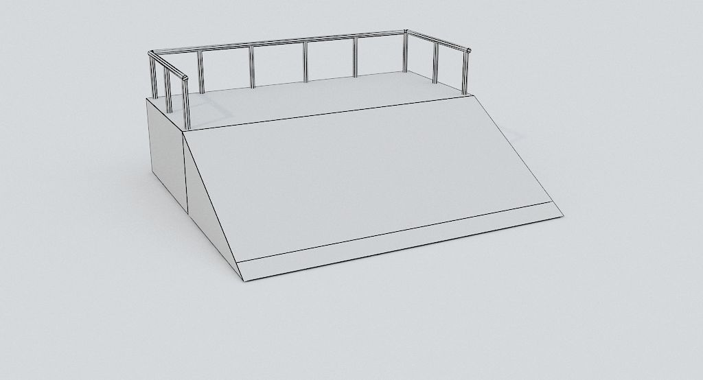 Skate ramp7 Low-poly 3D model_5
