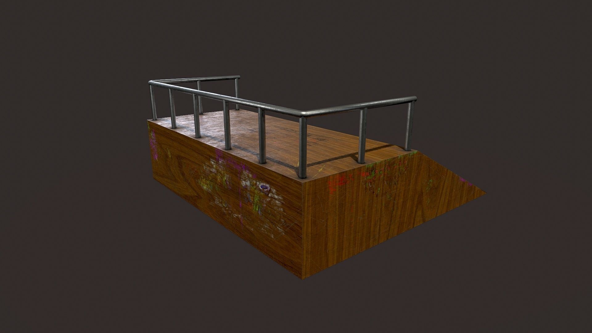 Skate ramp7 Low-poly 3D model_3