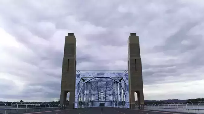 Steel Through Arch Bridge 3D model