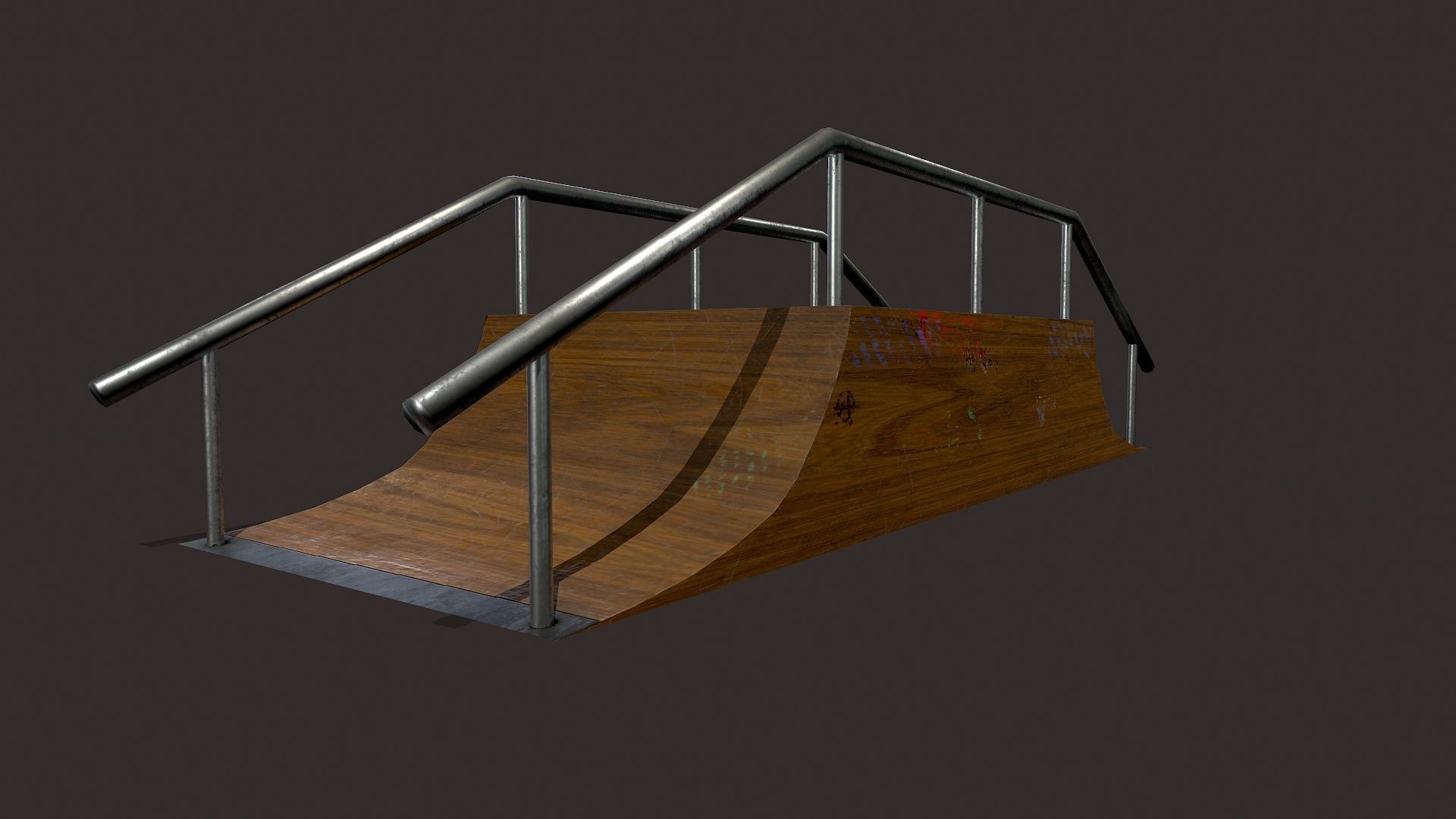 Skate ramp8 Low-poly 3D model_1