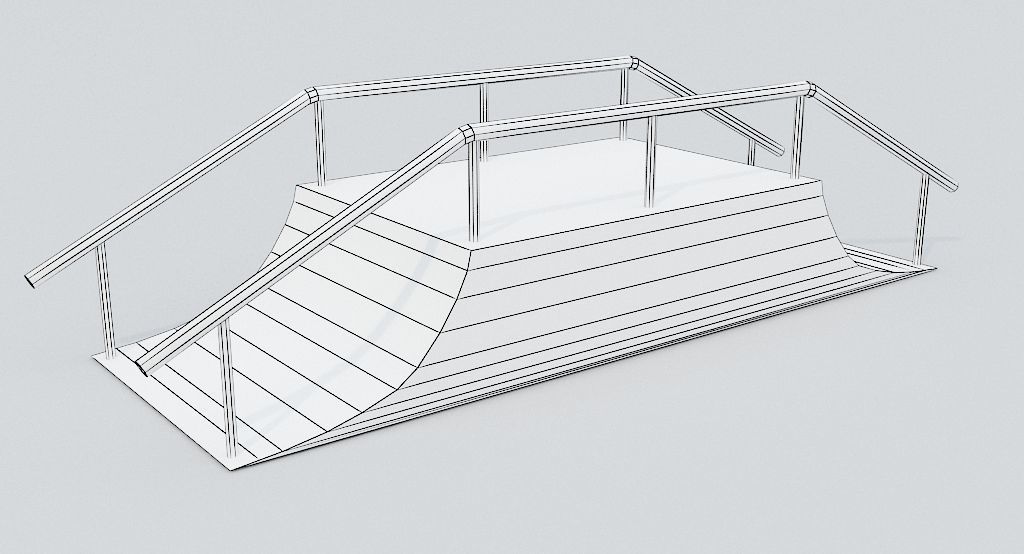 Skate ramp8 Low-poly 3D model_4
