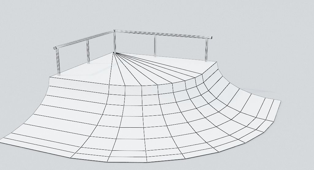 Skate ramp9 Low-poly 3D model_5