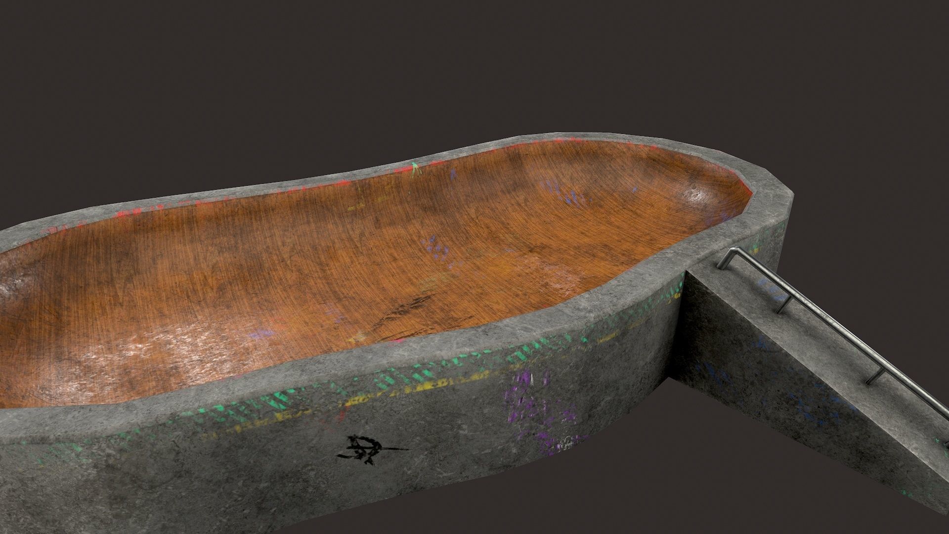 Skate ramp10 Low-poly 3D model_3