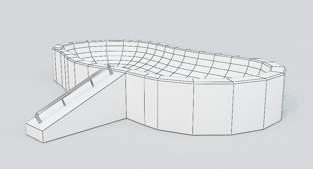 Skate ramp10 Low-poly 3D model_4