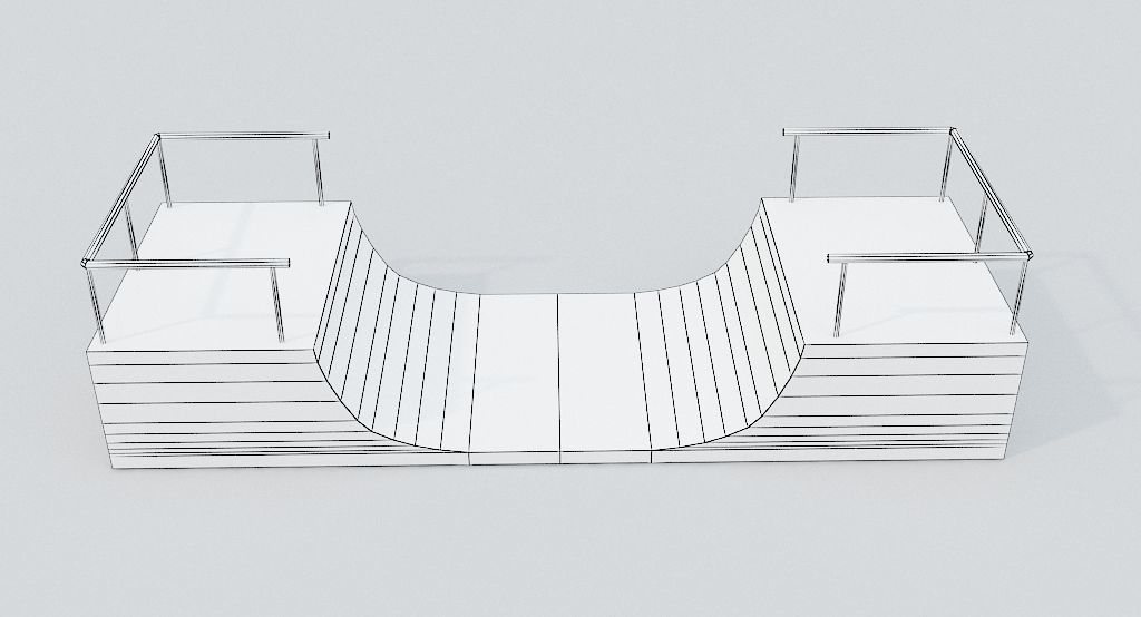 Skate ramp11 Low-poly 3D model_5