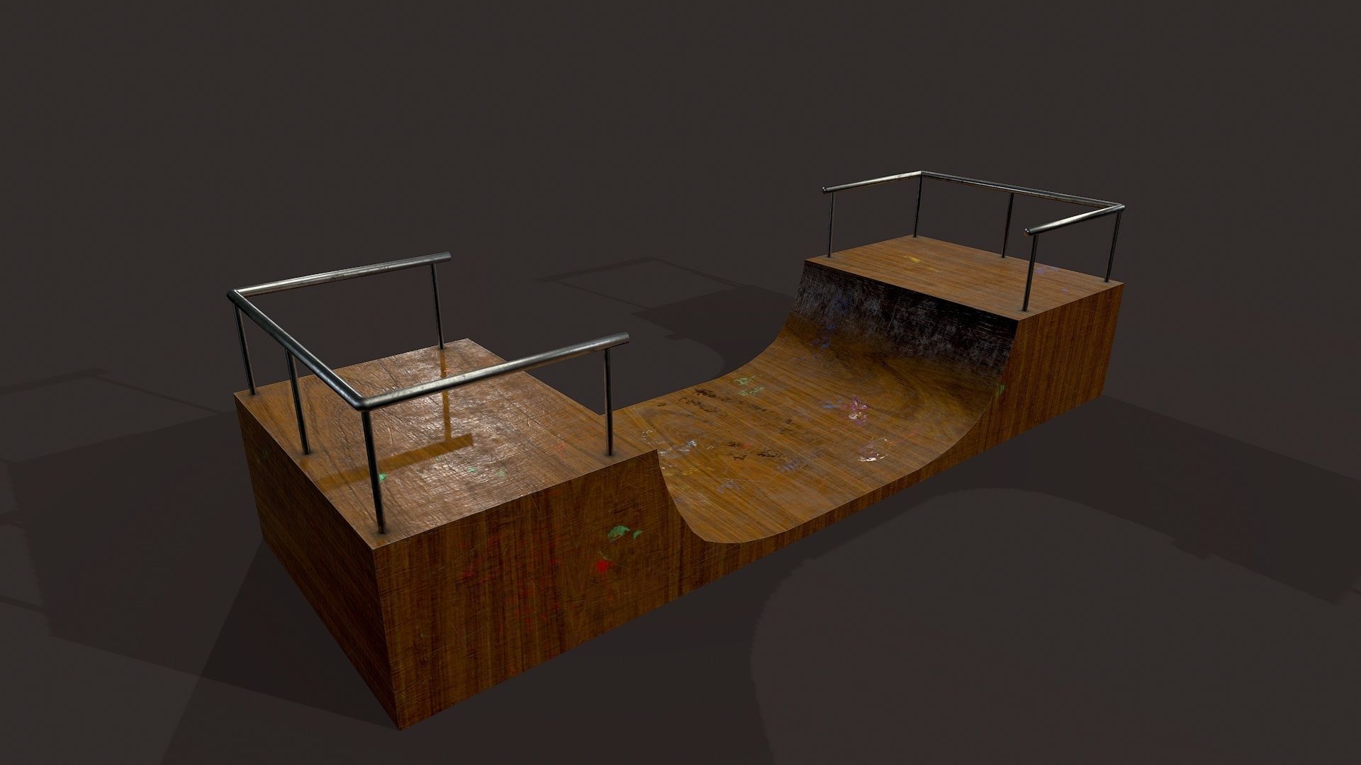 Skate ramp11 Low-poly 3D model_3