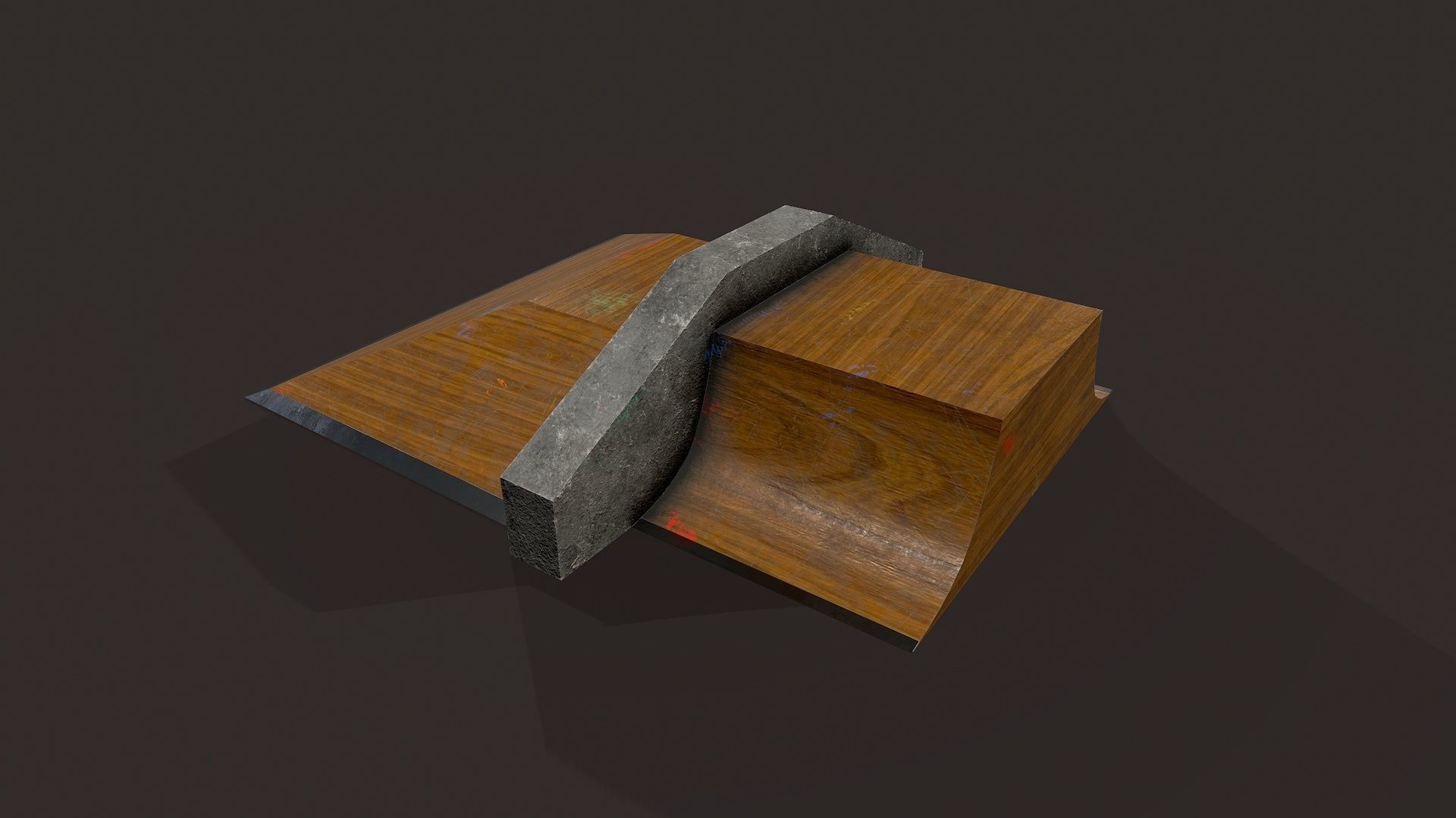 Skate ramp12 Low-poly 3D model_3