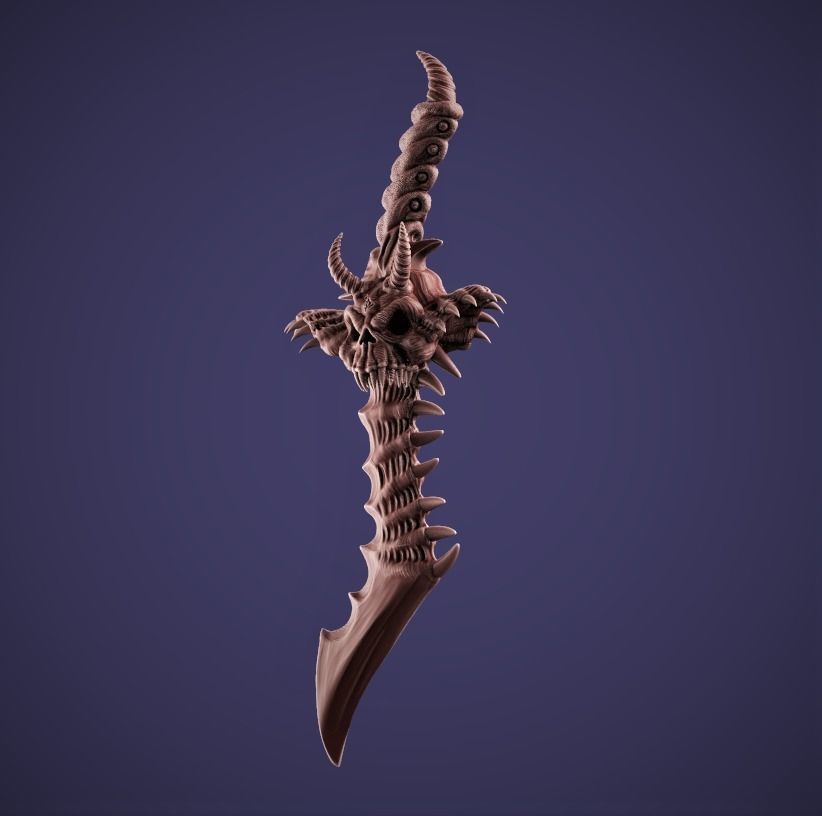 Demon Blade 3D printable prop 3D print model_6