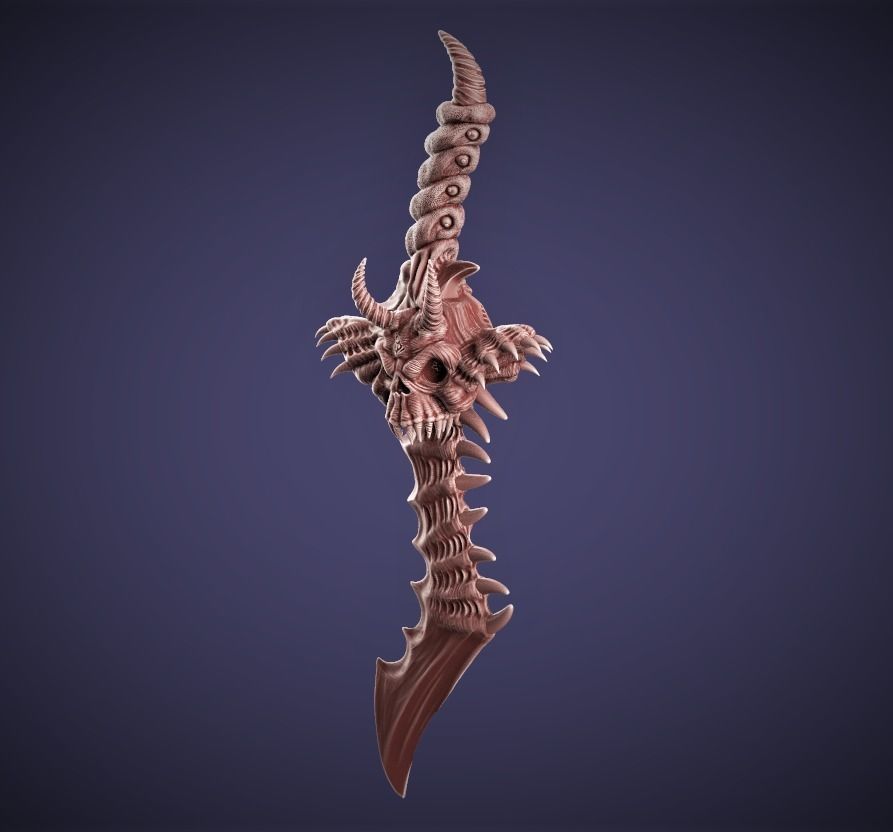 Demon Blade 3D printable prop 3D print model_7