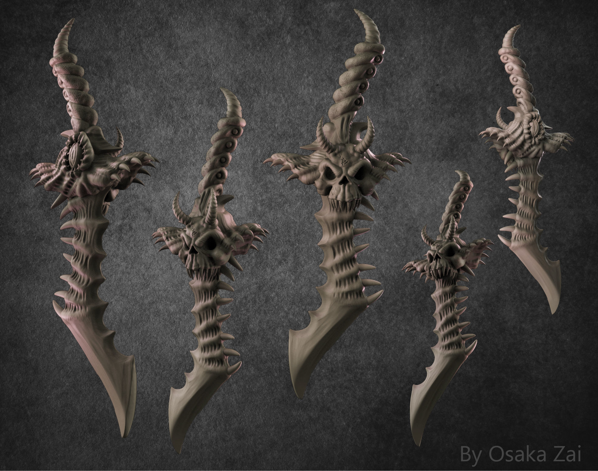 Demon Blade 3D printable prop 3D print model_9