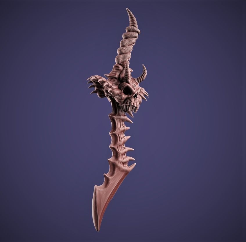 Demon Blade 3D printable prop 3D print model_4