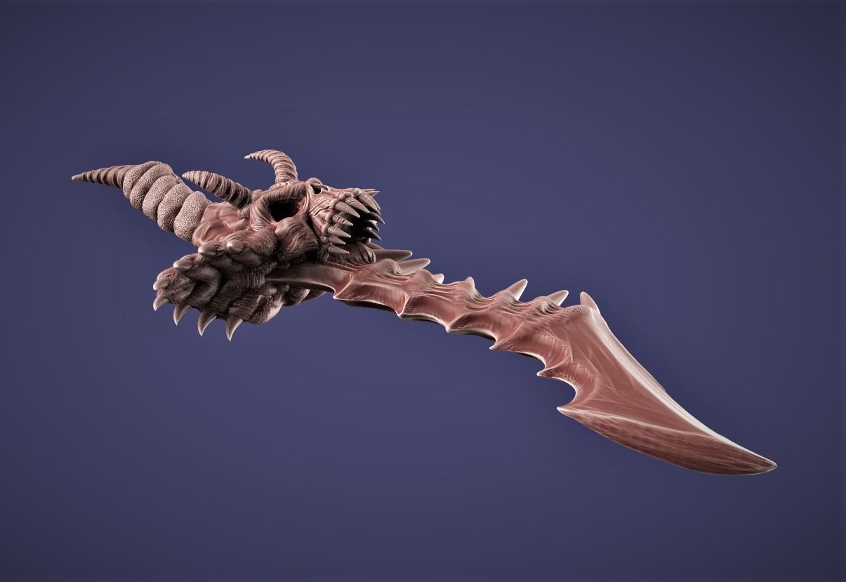 Demon Blade 3D printable prop 3D print model_2
