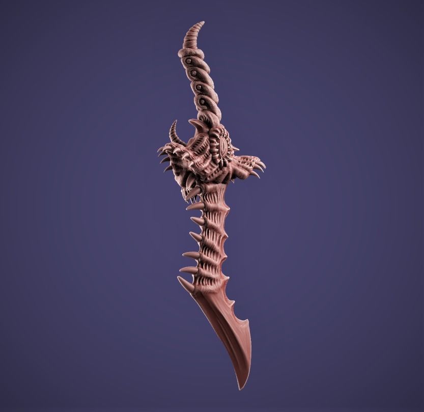 Demon Blade 3D printable prop 3D print model_5