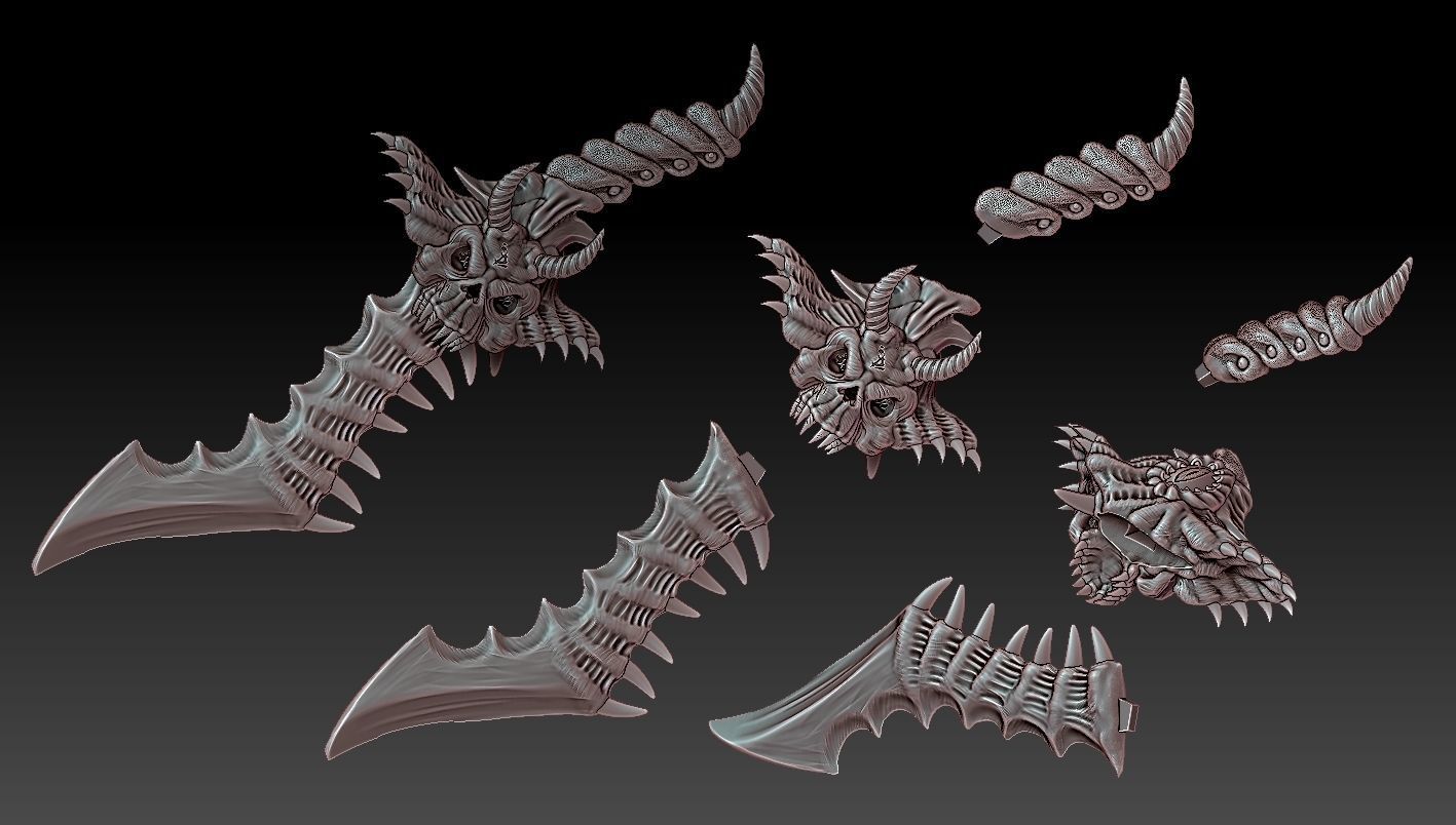 Demon Blade 3D printable prop 3D print model_14