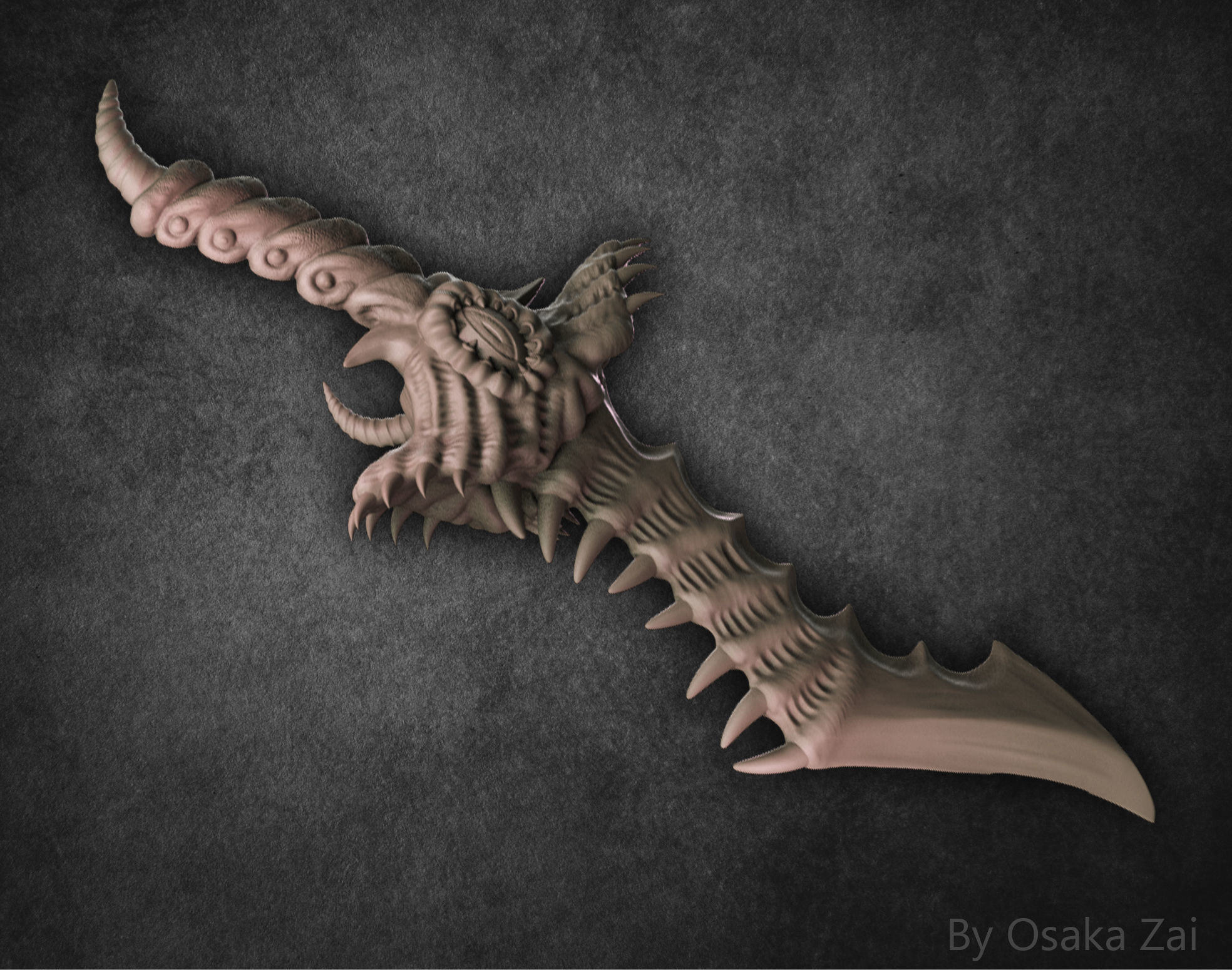 Demon Blade 3D printable prop 3D print model_12